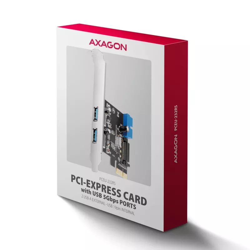 Axagon PCEU-232RS PCIe Controller 2x ext. + 2x int. USB 5Gbps