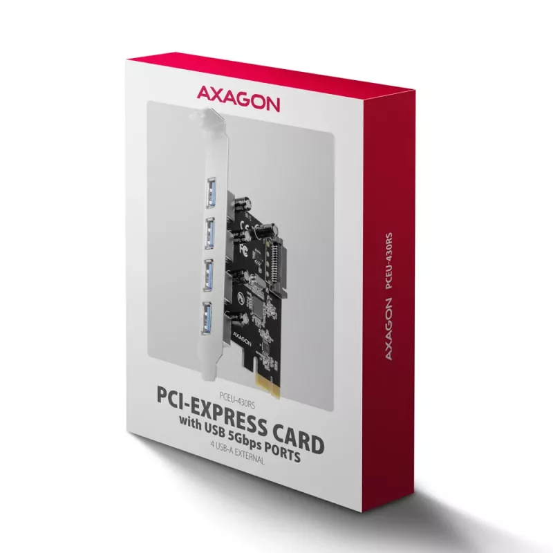 Axagon PCEU-430RS PCIe Controller 4x ext. USB-A 5Gbps Port