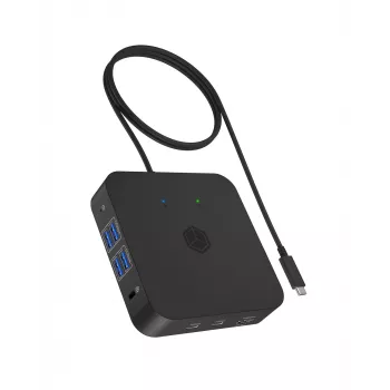 ICY BOX IB-DK4090-C Dockingstation USB 3.2 Gen 2 (3.1 Gen 1) Typ-C Schwarz