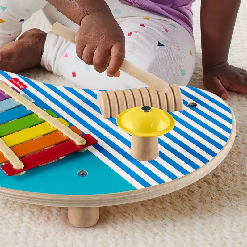 Fisher-Price Holz-Musiktisch mit Percussion-Instrumenten, 3 Holzteile
