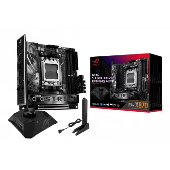 Mainboard ASUS ROG STRIX X870-I GAMING WIFI mini ITX · AMD X870 · Socket AM5 · DDR5 · 2 DIMM · Wi‑Fi 7 · Bluetooth 5.4