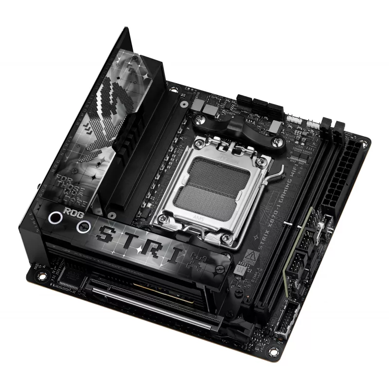 Mainboard ASUS ROG STRIX X870-I GAMING WIFI mini ITX · AMD X870 · Socket AM5 · DDR5 · 2 DIMM · Wi‑Fi 7 · Bluetooth 5.4