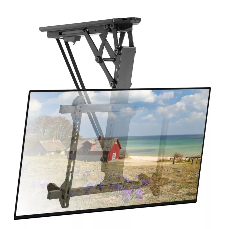 Techly Motorisierte schwenkbare Decken-TV-Halterung Smart-Home-Integration für Fernseher von 32 bis 70 Zoll