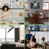 Techly Motorisierte schwenkbare Decken-TV-Halterung Smart-Home-Integration für Fernseher von 32 bis 70 Zoll