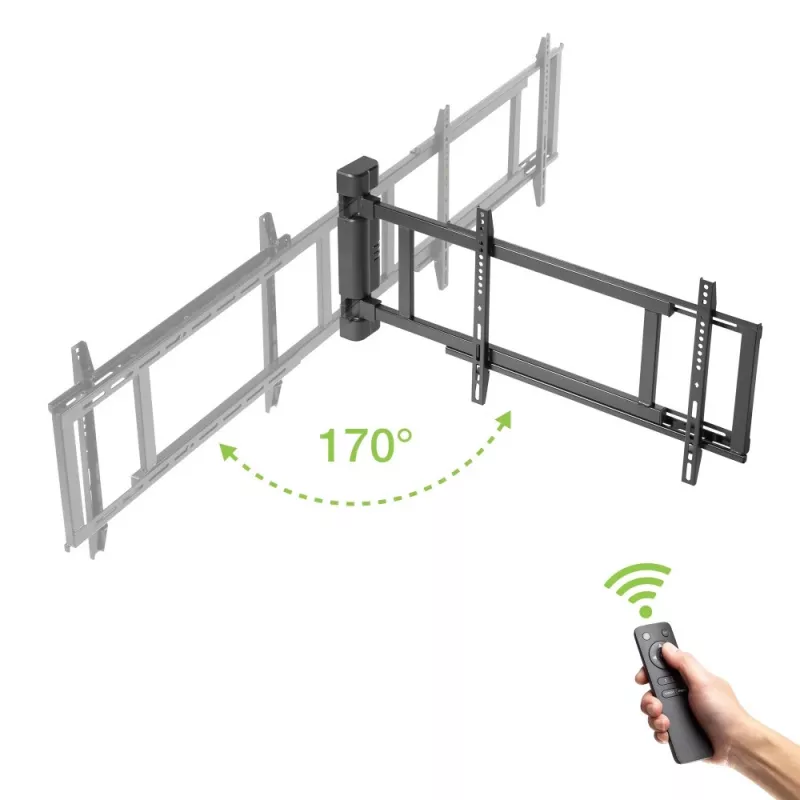 TV-Wandhalterung TECHLY 368697 für 32–75 Zoll Bildschirme, elektrische Verstellung, max. Traglast 50 kg