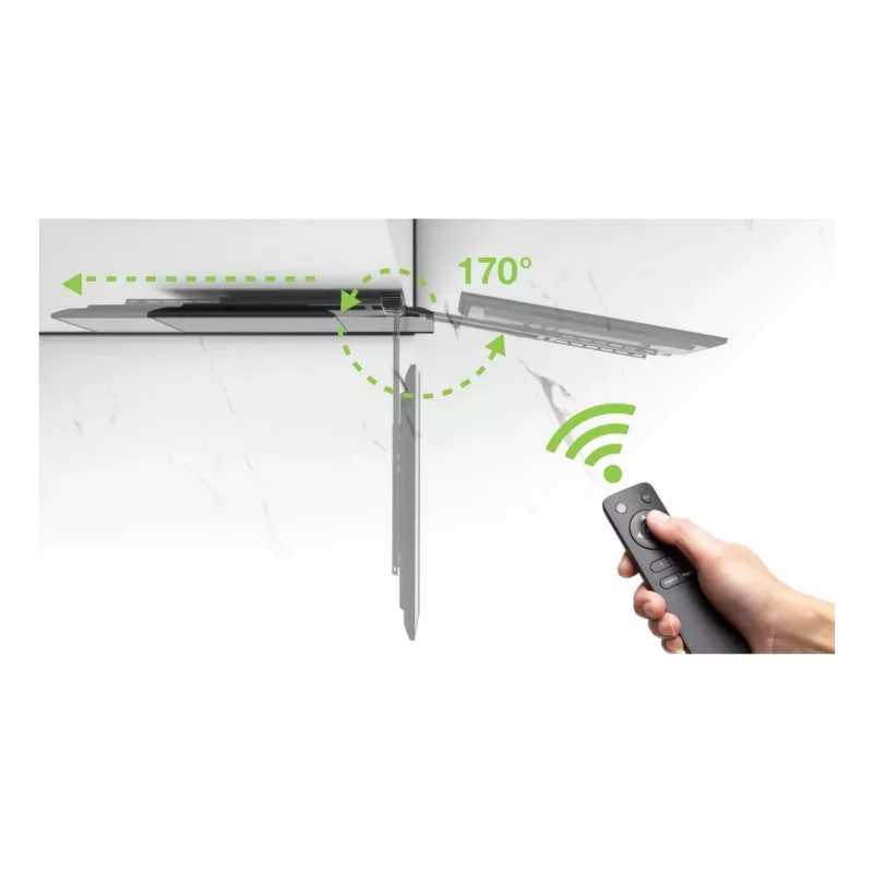 TV-Wandhalterung TECHLY 368697 für 32–75 Zoll Bildschirme, elektrische Verstellung, max. Traglast 50 kg