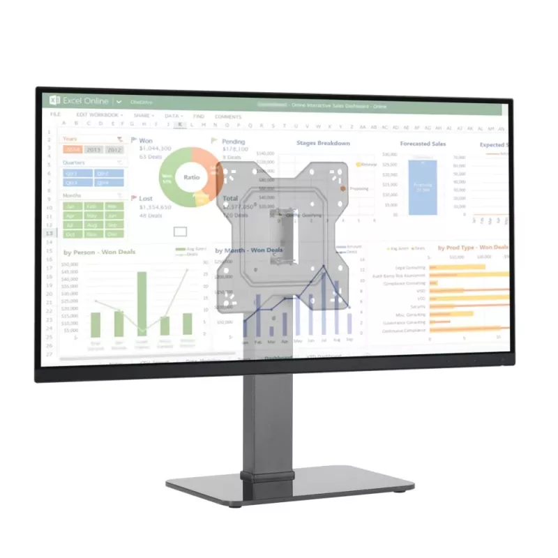 Techly ICA-LCD 323S monitor mount / stand 109.2 cm (43 inch) Desk Schwarz