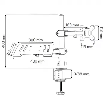 Techly ICA-LCD 174NB Monitorhalterung / Ständer 81,3 cm (32 Zoll) Schreibtisch Schwarz