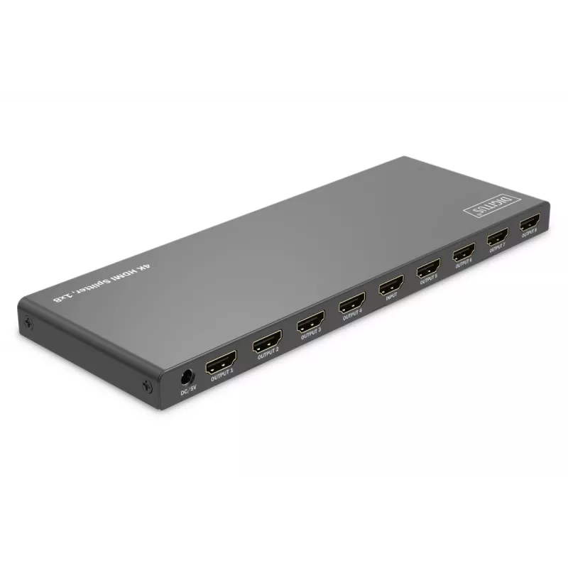 DIGITUS 1x8 HDMI-Splitter. 4K/60Hz HDCP 2.3. EDID-Steuerung