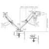 Techly ICA-LCD 462B Monitorarm für den Tisch, Gasdruckfeder, 17–32 Zoll (43,2–81,3 cm), 9 kg, VESA 75x75/100x100, Schwarz