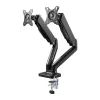 Techly ICA-LCD 462B Monitorarm für den Tisch, Gasdruckfeder, 17–32 Zoll (43,2–81,3 cm), 9 kg, VESA 75x75/100x100, Schwarz