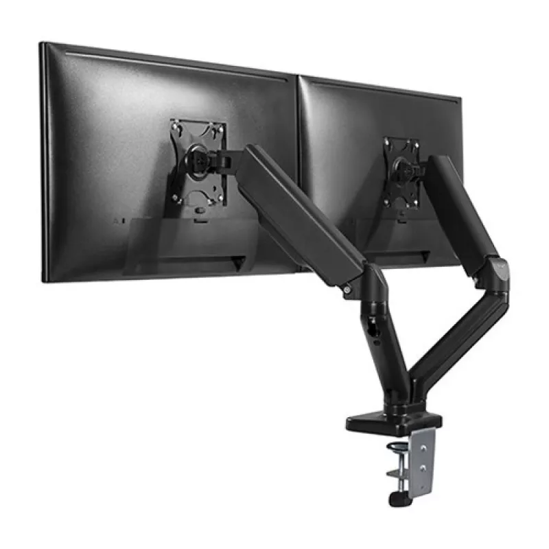 Techly ICA-LCD 462B Monitorarm für den Tisch, Gasdruckfeder, 17–32 Zoll (43,2–81,3 cm), 9 kg, VESA 75x75/100x100, Schwarz