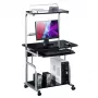 Techly Compact Multi-Function Computer Desk, Glossy Schwarz ICA-TB 7800BK