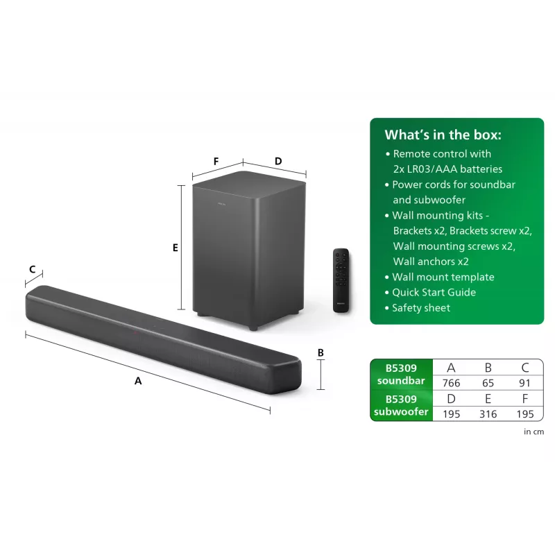 Soundbar-Lautsprecher Philips TAB5309/10 120 W