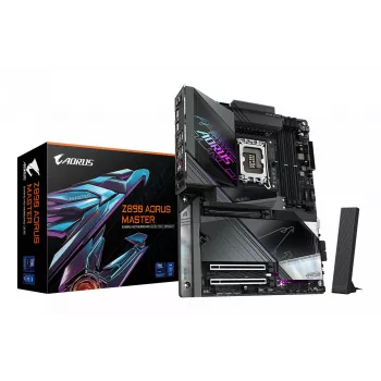 GIGABYTE Z890 AORUS MASTER Motherboard - Unterstützt Intel Core Ultra (Serie 2) CPUs, 18+1+2 Phasen VRM, bis zu 9500 MHz DDR5 (OC), 2x PCIe 5.0 + 3x PCIe 4.0, Wi-Fi 7, 10GbE LAN, Thunderbolt 4