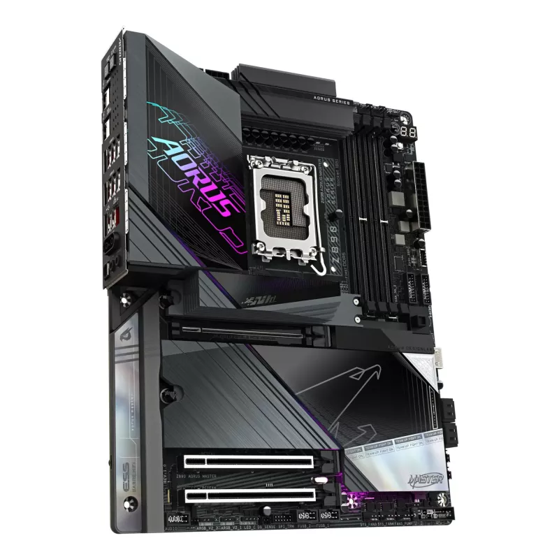 GIGABYTE Z890 AORUS MASTER Motherboard - Unterstützt Intel Core Ultra (Serie 2) CPUs, 18+1+2 Phasen VRM, bis zu 9500 MHz DDR5 (OC), 2x PCIe 5.0 + 3x PCIe 4.0, Wi-Fi 7, 10GbE LAN, Thunderbolt 4