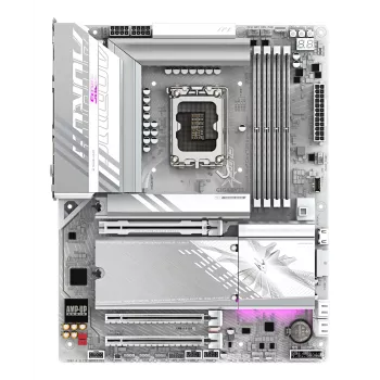 GIGABYTE Z890 AORUS ELITE WIFI7 ICE Motherboard - Unterstützt Intel Core Ultra (Series 2) CPUs, 16+1+2 Phasen VRM, bis zu 8800MHz DDR5 (OC), 1xPCIe 5.0 + 3xPCIe 4.0, Wi-Fi 7, 2.5GbE LAN, Thunderbolt 4
