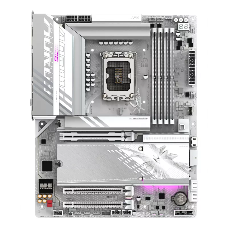 GIGABYTE Z890 AORUS ELITE WIFI7 ICE Motherboard - Unterstützt Intel Core Ultra (Series 2) CPUs, 16+1+2 Phasen VRM, bis zu 8800MHz DDR5 (OC), 1xPCIe 5.0 + 3xPCIe 4.0, Wi-Fi 7, 2.5GbE LAN, Thunderbolt 4