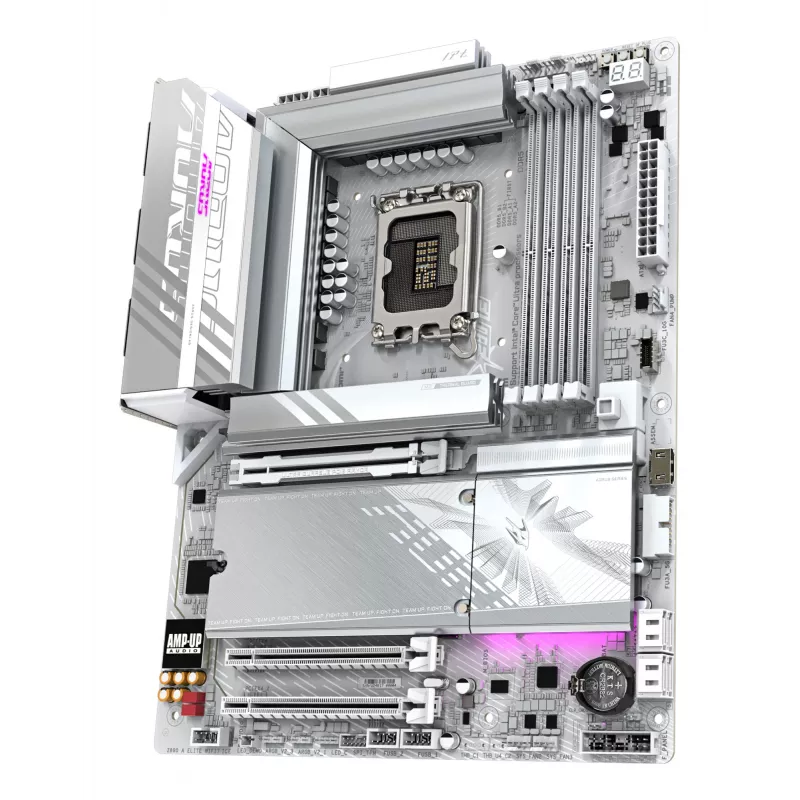 GIGABYTE Z890 AORUS ELITE WIFI7 ICE Motherboard - Unterstützt Intel Core Ultra (Series 2) CPUs, 16+1+2 Phasen VRM, bis zu 8800MHz DDR5 (OC), 1xPCIe 5.0 + 3xPCIe 4.0, Wi-Fi 7, 2.5GbE LAN, Thunderbolt 4