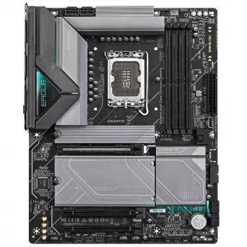 GIGABYTE Z890 EAGLE Mainboard - Unterstützt Intel Core Ultra (Serie 2) CPUs, 14+1+2 Phasen VRM, bis zu 8800 MHz DDR5 (OC), 1xPCIe 5.0 M.2 + 3xPCIe 4.0 M.2, 2,5 GbE LAN, USB4