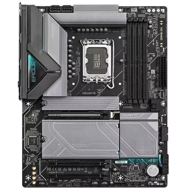 GIGABYTE Z890 EAGLE Mainboard - Unterstützt Intel Core Ultra (Serie 2) CPUs, 14+1+2 Phasen VRM, bis zu 8800 MHz DDR5 (OC), 1xPCIe 5.0 M.2 + 3xPCIe 4.0 M.2, 2,5 GbE LAN, USB4