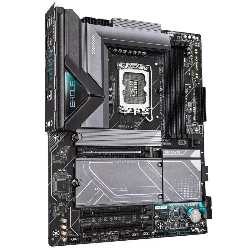 GIGABYTE Z890 EAGLE Mainboard - Unterstützt Intel Core Ultra (Serie 2) CPUs, 14+1+2 Phasen VRM, bis zu 8800 MHz DDR5 (OC), 1xPCIe 5.0 M.2 + 3xPCIe 4.0 M.2, 2,5 GbE LAN, USB4