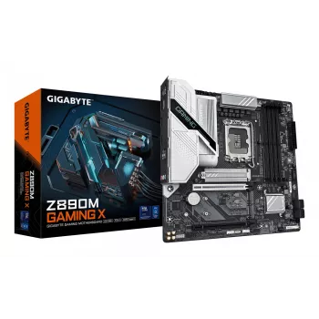GIGABYTE Z890M GAMING X Motherboard - Unterstützt Intel Core Ultra (Series 2) CPUs, 8+1+2 Phasen VRM, bis zu 8800MHz DDR5 (OC), 1xPCIe 5.0 + 2xPCIe 4.0, 2.5GbE LAN, USB 3.2 Gen 1