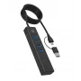 ICY BOX IB-HUB1737-C3 USB 3.2 Gen 1 (3.1 Gen 1) Type-C 5000 Mbit/s Schwarz