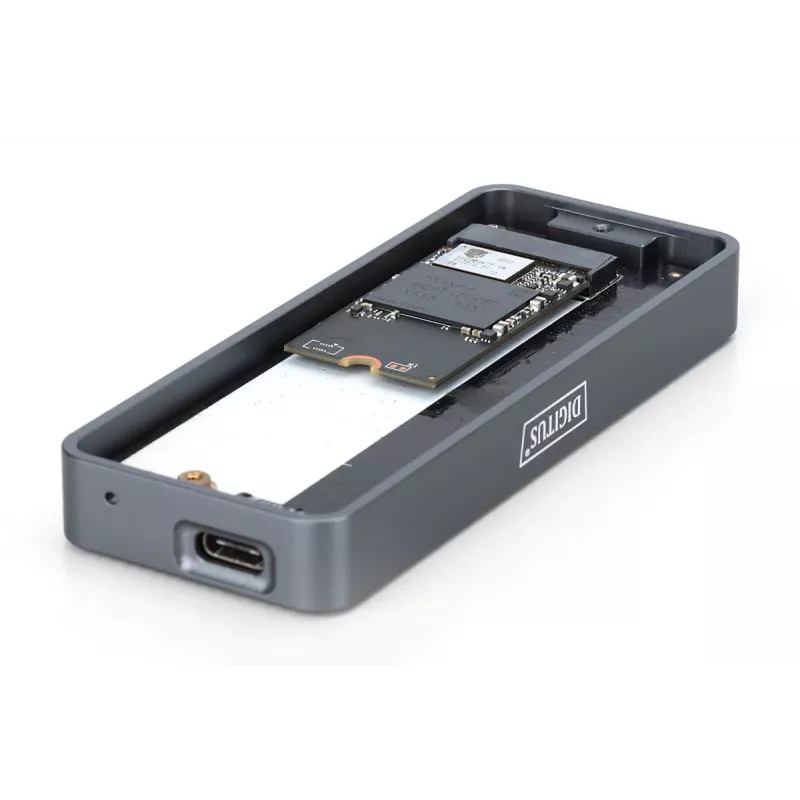 DIGITUS USB-Festplattengehäuse – NVMe 20 Gbit/s USB 3.2 Gen 2x2 Aluminium werkzeuglos