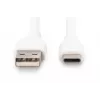 DIGITUS USB-C Silikon-Ladekabel USB-A - USB-C USB 2.0 60W - 1m Weiß