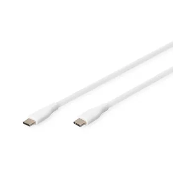 DIGITUS USB-C Silikon-Ladekabel USB-C – USB-C USB 2.0 60W – 50 cm Weiß