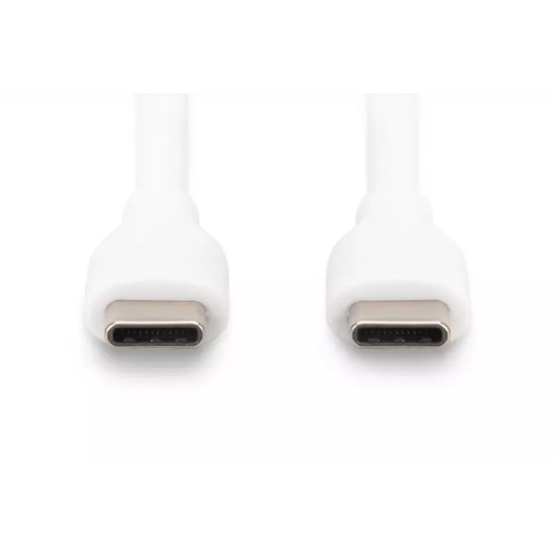 DIGITUS USB-C Silikon-Ladekabel USB-C - USB-C USB 2.0 60W - 1m Weiß