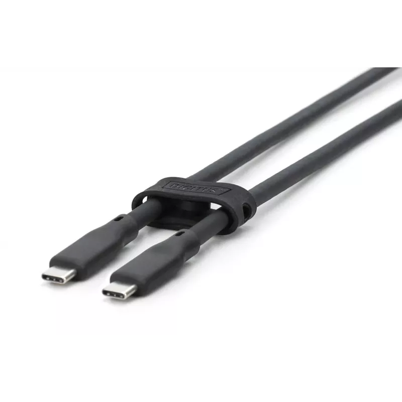 DIGITUSB USB Silikon-Verbindungskabel USB-C - USB-C USB 3.2 Gen1 5G 4K 100W - 2 m schwarz