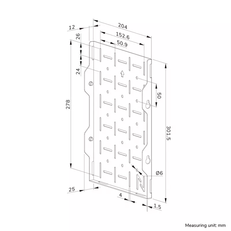 Neomounts AWL05-750BL AV-Hardware-Rack - universal, AV-Rack, Wand, 10 kg, Schwarz, Stahl, 204 mm