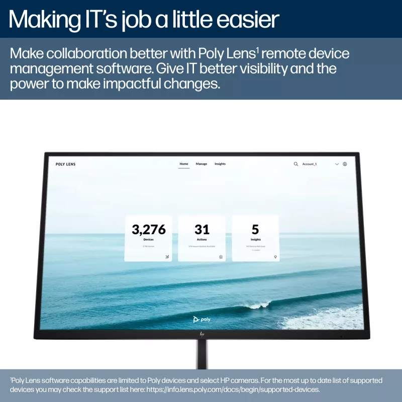HP Poly Studio E60 Smart Camera 4K MPTZ mit 12-fachem optischem Zoom