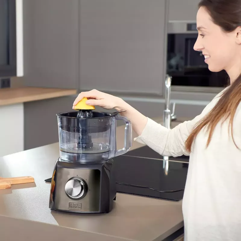 Küchenmaschine Schwarz & Decker BXFPA1200E — 1200 W, 1,5-L-Schüssel, 2 Geschwindigkeiten, Pulsfunktion, Edelstahlgehäuse