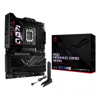 Motherboard ASUS ROG MAXIMUS Z890 HERO — Intel Z890, LGA 1851, ATX, DDR5, 4 DIMM, 6x M.2, Wi‑Fi 7, 2,5Gb LAN