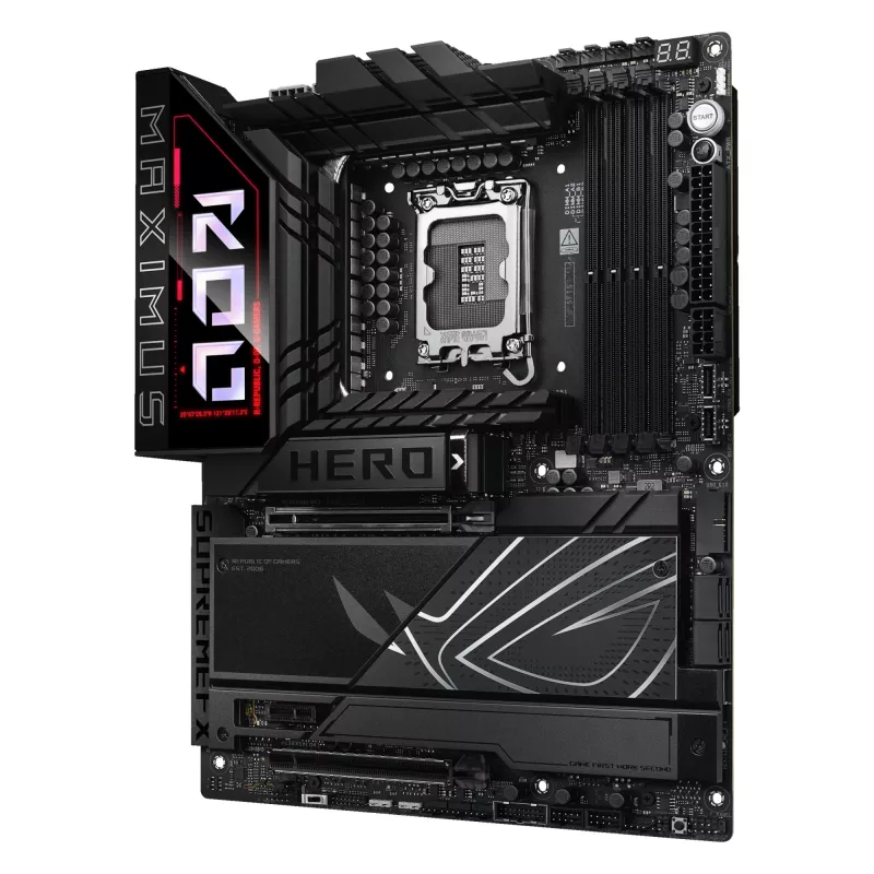 Motherboard ASUS ROG MAXIMUS Z890 HERO — Intel Z890, LGA 1851, ATX, DDR5, 4 DIMM, 6x M.2, Wi‑Fi 7, 2,5Gb LAN