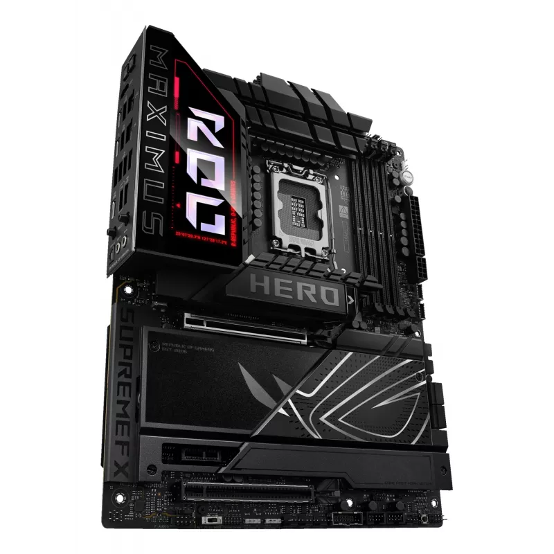 Motherboard ASUS ROG MAXIMUS Z890 HERO — Intel Z890, LGA 1851, ATX, DDR5, 4 DIMM, 6x M.2, Wi‑Fi 7, 2,5Gb LAN