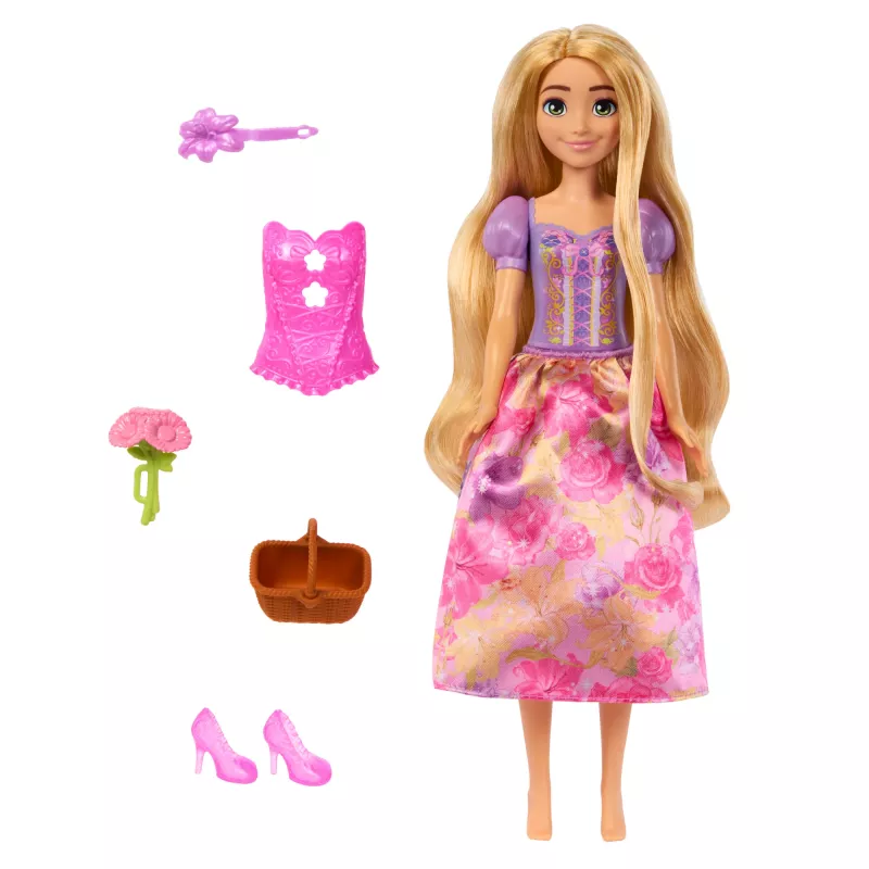 Disney Princess Spin & Reveal Rapunzel Modepuppe & Accessoires mit 11 Überraschungen