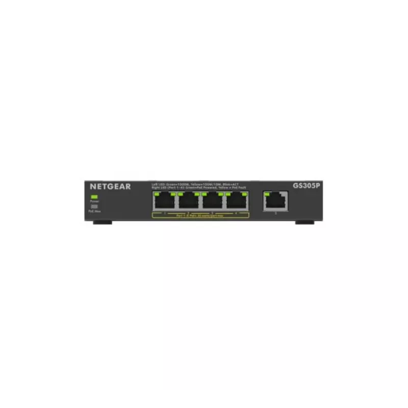 NETGEAR GS305Pv3 Unmanaged Gigabit Ethernet (10/100/1000) Power over Ethernet (PoE) Schwarz