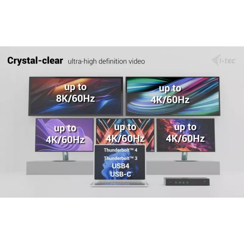 i-tec Universal 5x 4K/60Hz Display Dockingstation + Power Delivery 100W