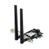 Interne WLAN Bluetooth Adapter ASUS PCE-BE6500 — PCIe, Tri-Band Wi‑Fi 6E/7 (2,4/5/6 GHz), Bluetooth 5.4, 2882 Mbps, externe Antenne, schwarz