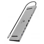 ICY BOX 11-in-1 via USB Type-C, Kabelgebunden, USB 3.2 Gen 1 (3.1 Gen 1) Type-C, 100 W, 3,5 mm, 10,100,1000 Mbit/s, Anthrazit, Schwarz