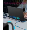 ICY BOX 11-in-1 via USB Type-C, Kabelgebunden, USB 3.2 Gen 1 (3.1 Gen 1) Type-C, 100 W, 3,5 mm, 10,100,1000 Mbit/s, Anthrazit, Schwarz