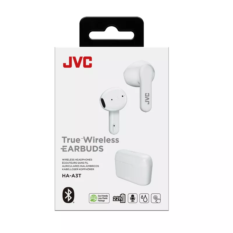 JVC TWS Stix Weiß, True Wireless Stereo (TWS), Anrufe/Musik, 20 - 20000 Hz, 8.2 g, Headset, Weiß