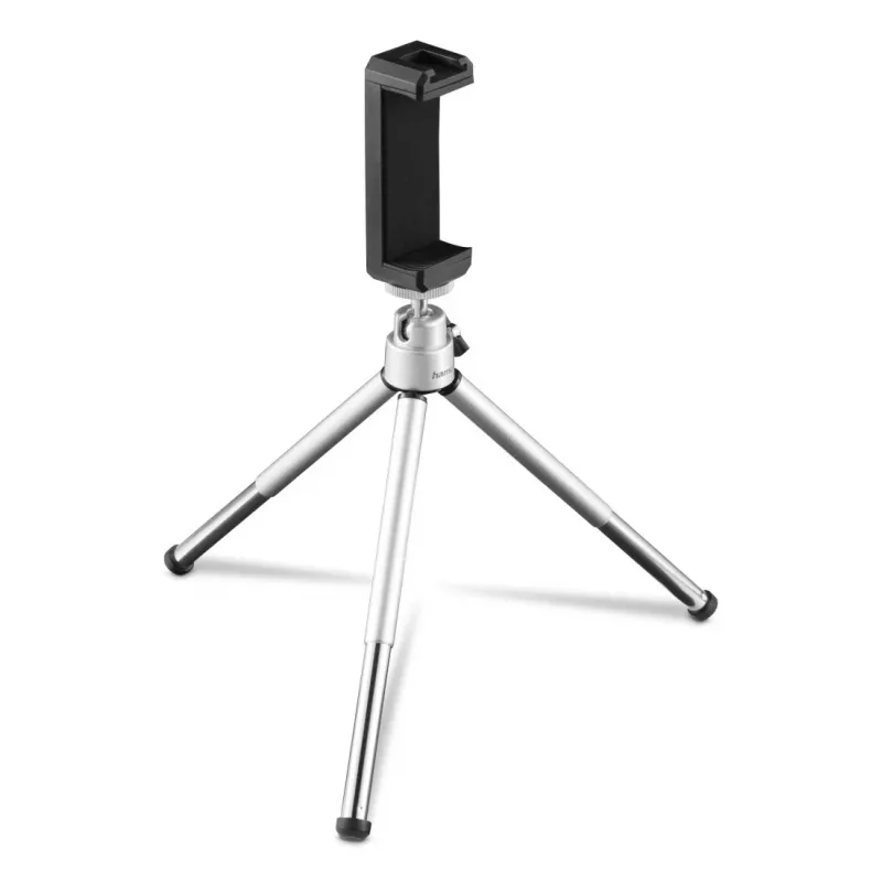 Hama Fancy 2in1 Mini-Stativ für Handy & Kamera (¼), Reisestativ, 16 cm, silber