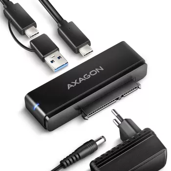 Axagon ADSA-FPX USB-C 10Gbps FAST PORT X Adapter für 2,5-Zoll-/3,5-Zoll-SSD/HDD