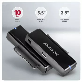 Axagon ADSA-FPX USB-C 10Gbps FAST PORT X Adapter für 2,5-Zoll-/3,5-Zoll-SSD/HDD
