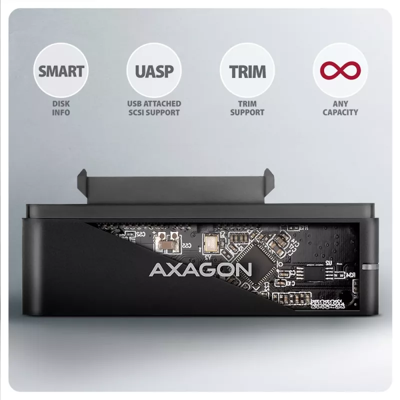 Axagon ADSA-FPX USB-C 10Gbps FAST PORT X Adapter für 2,5-Zoll-/3,5-Zoll-SSD/HDD